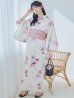 画像8: 水彩ピンクパープル花柄浴衣【浴衣３点セット 浴衣/帯/下駄】OBI-siwa-200-kj-8-P / HIMO-900-yn-8-P / HEKO-800-sb-5-W / YA-1016-kj-P / GETA-02-ok-8-RoseP / [YMT]