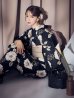 画像12: 【予約 / 5月下旬発送予定】ピオニーブラック花柄浴衣 OBI-siwa-202-ok-2-PBE / HIMO-900-yn-1-B / HEKO-800-sb-11-MOC / YA-1066-kj-IV / GETA-02-ok-4-MOC/ [yo/OF01]