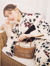 【予約 / 5月下旬発送予定】水彩和モダン花柄浴衣 OBI-siwa-204-wk-1-B / HIMO-900-yn-4-GYxGY / YA-1026-kn-R / GETA-02-ok-8-RoseP/ [yo/OF01]