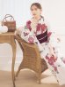 画像1: 【予約 / 5月下旬発送予定】紅色菊花柄浴衣 OBI-siwa-204-wk-15-WR / HIMO-900-yn-4-GYxGY / YA-1002-kj-R / GETA-02-ok-8-RoseP / [yo/OF01] (1)