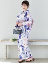 【Riuコラボ】【予約/5月中旬発送予定】ブルーアイボリーピオニー浴衣 OBI-siwa-200-kj-11-Rose / HIMO-906-yn-PEARL / HEKO-800-sb-5-WH / YA-1001-kj-BL / YA-1023-wk-P / GETA-01-kj-3-IV [YMT]
