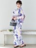 画像1: 【Riuコラボ】【予約/5月中旬発送予定】ブルーアイボリーピオニー浴衣 OBI-siwa-200-kj-11-Rose / HIMO-906-yn-PEARL / HEKO-800-sb-5-WH / YA-1001-kj-BL / YA-1023-wk-P / GETA-01-kj-3-IV [YMT] (1)