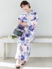 画像2: 【Riuコラボ】【予約/5月中旬発送予定】ブルーアイボリーピオニー浴衣 OBI-siwa-200-kj-11-Rose / HIMO-906-yn-PEARL / HEKO-800-sb-5-WH / YA-1001-kj-BL / YA-1023-wk-P / GETA-01-kj-3-IV [YMT] (2)