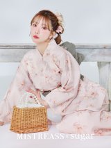 【即日発送】【MISTREASSコラボ】ふんわり淡桃に咲くマグノリア浴衣【浴衣３点セット 浴衣/帯/下駄】[YMT]
