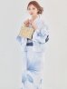 画像2: 送料無料！凛と咲く清涼蒼花浴衣【浴衣３点セット 浴衣/帯/下駄】[OF04]【予約 / 4月下旬発送予定】 (2)
