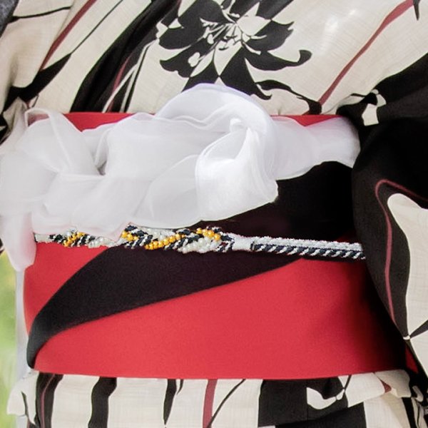 画像4: 【即日発送】【浴衣】ストライプ×百合の花模様浴衣セット[YMT]