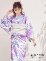 【浴衣】白地×華やかなボタニカル浴衣セット（19obi-3/Yheko-030-WH/19himo-BL/ CG-18-PL）[YMT]