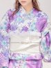 画像5: 【浴衣】白地×華やかなボタニカル浴衣セット（19obi-3/Yheko-030-WH/19himo-BL/ CG-18-PL）[YMT]