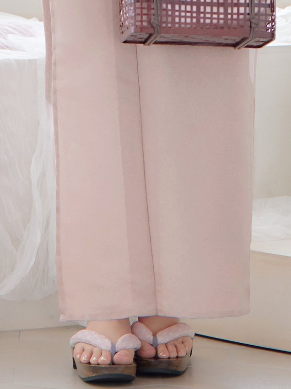 画像7: 【即日発送】【浴衣】ピンク無地浴衣 【浴衣３点セット 浴衣/帯/下駄】[YMT]