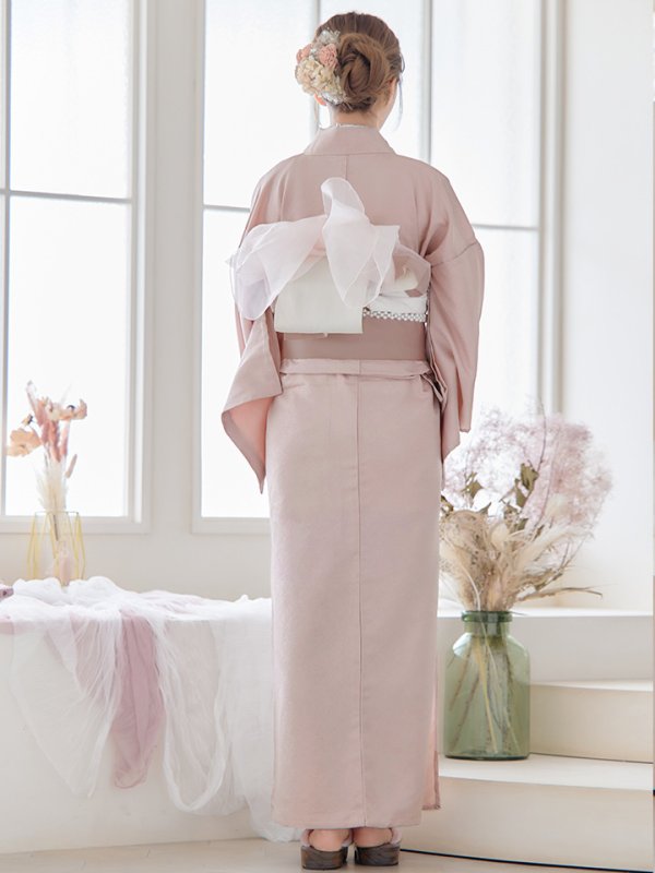 画像8: 【即日発送】【浴衣】ピンク無地浴衣 【浴衣３点セット 浴衣/帯/下駄】[YMT]