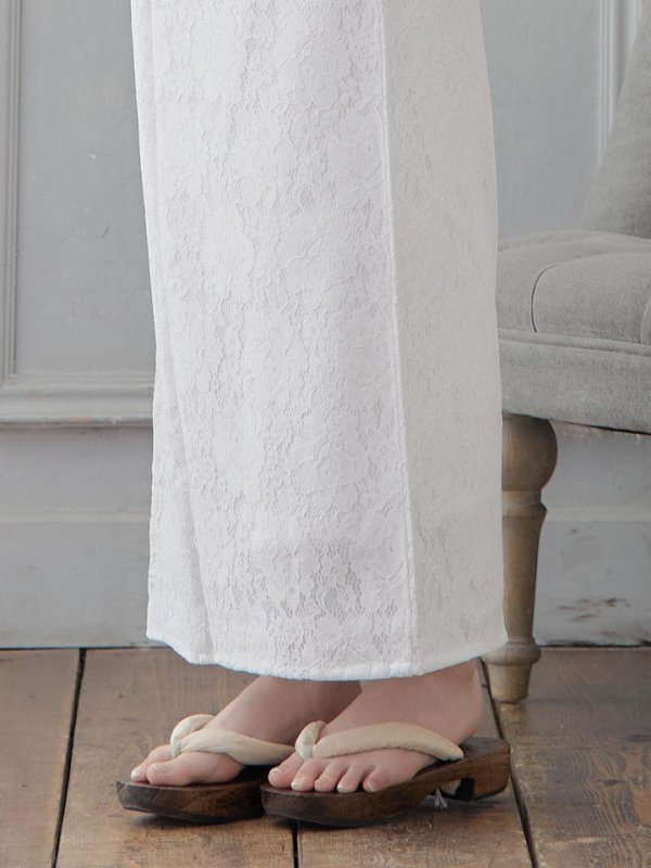 画像7: 【即日発送】【浴衣セール】白レース浴衣 【浴衣３点セット 浴衣/帯/下駄】[YMT]