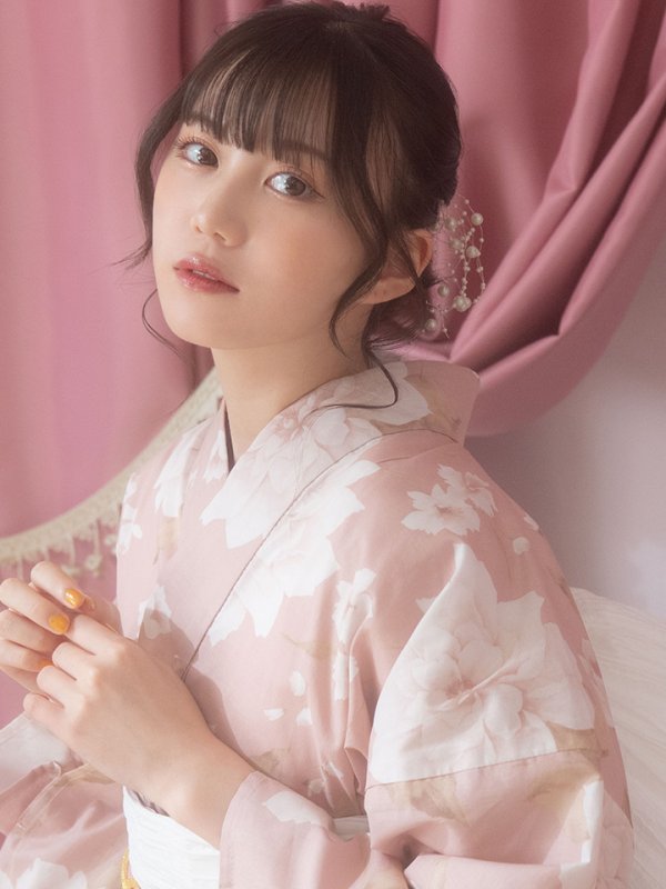 画像9: 【即日発送】【浴衣】くすみピンク地のホワイト牡丹浴衣 【浴衣３点セット 浴衣/帯/下駄】[YMT]