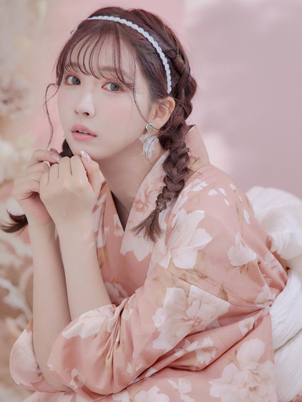 画像15: 【即日発送】【浴衣】くすみピンク地のホワイト牡丹浴衣【浴衣３点セット 浴衣/帯/下駄】[YMT]