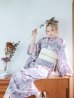 画像14: 【即日発送】大胆に咲き誇る紫×白牡丹浴衣 OBI-siwa-200-kj-13-OW / HIMO-900-yn-4-GYxGY / HEKO-800-sb-5-WH / YA-1029-wk-MVPL / GETA-01-kj-7-P / [YMT]