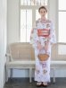 画像13: 【即日発送】【浴衣】白地x暖色椿浴衣 OBI-g-500-kj-4-OR / HIMO-900-yn-7-MOC / YA-1081-kj-IV/ HEKO-800-sb-5-W / GETA-02-ok-2-IV  [YMT]