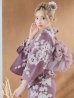 画像2: 【浴衣セール】【即日発送】エンジ×椿ニュアンス浴衣 OBI-siwa-200-kj-11-Rose / HIMO-900-yn-4-GYxGY / HEKO-800-sb-5-WH / YA-1029-wk-MVPL / GETA-02-ok-7-R / [YMT] (2)