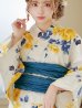 画像5: 【即日発送】【浴衣】ブルーxイエローローズ 薔薇 バラ 浴衣 siwa33/ Yhimo-GY×GD/ YA-1081-kj-IV/ YA-1081-kj-BR / HEKO-800-sb-5-W/ GETA-02-ok-2-IV [YMT]