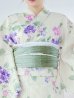 画像17: 【即日発送】クリームストライプ地x紫陽花浴衣【浴衣３点セット 浴衣/帯/下駄】OBI-g-500-kj-6-GR / HIMO-900-yn-5-IV / HEKO-800-sb-5-WH / YA-81-kn-W / GETA-02-ok-2-IV/ [YMT]