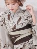 画像5: 【即日発送】ベージュ地にホワイトの百合柄浴衣【浴衣３点セット 浴衣/帯/下駄】OBI-hira-100-ok-2-BRxBE / HIMO-900-yn-7-MOC / YA-940-kj-MOC / HEKO-800-sb-5-W / GETA-02-ok-2-IV [YMT]