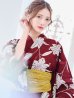 画像5: 【即日発送】【浴衣】エンジ×モダンハイビスカス浴衣 OBI-siwa-202-ok-14-MUS / HIMO-900-yn-7-MOC / YA-1081-kj-P / GETA-02-ok-7-R [YMT]