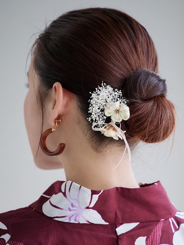 画像6: 【即日発送】【浴衣】エンジ×モダンハイビスカス浴衣 【浴衣３点セット 浴衣/帯/下駄】[YMT]