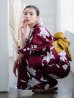 画像9: 【即日発送】【浴衣】エンジ×モダンハイビスカス浴衣  OBI-siwa-202-ok-14-MUS / HIMO-900-yn-7-MOC / YA-952-kn-W / YA-1081-kj-P / GETA-02-ok-7-R [YMT]