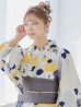 画像5: 【即日発送】【浴衣】イエローとブルーのニュアンス牡丹浴衣 OBI-hira-100-ok-5-GYxSV / HIMO-900-yn-4-GYxGY / YA-953-kn-W / AYA-68-kn-W / HEKO-800-sb-5-W / GETA-02-ok-2-IV [YMT]