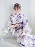 画像7: 【即日発送】白地xパープルグラデーション浴衣 OBI-hira-100-ok-8-PLxLPL / HIMO-900-yn-4-GYxGY / HEKO-800-sb-5-WH / A939kj-7 / GETA-02-ok-6-PL/ [YMT]