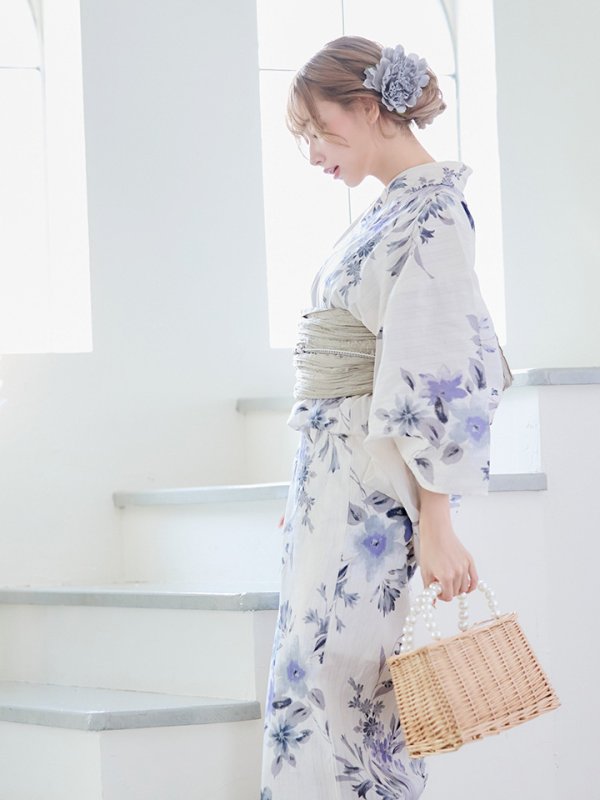 画像15: 【即日発送！】可憐なニュアンスパープル鈴蘭浴衣 【浴衣３点セット 浴衣/帯/下駄】[YMT]