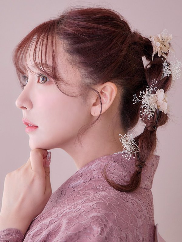 画像6: 【即日発送】ダスティピンクのレース浴衣【浴衣３点セット 浴衣/帯/下駄】[YMT]