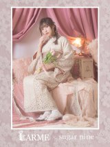 【即日発送】くすみピンク地x小花レース浴衣  OBI-hira-100-ok-9-PxBR / HIMO-900-yn-4-GYxGY /  YA-954-kj-MOC / HEKO-800-sb-3-BR / GETA-02-ok-5-P)[YMT]