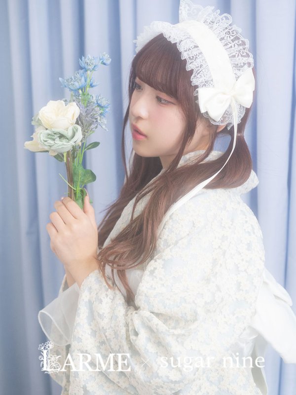 画像3: 【浴衣セール！】【即日発送】【浴衣】くすみブルー地x小花レース浴衣 【浴衣３点セット 浴衣/帯/下駄】[YMT]