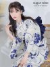 画像1: 【予約商品/5月中旬発送予定】水彩椿の綺麗系浴衣 OBI-siwa-200-kj-12-DKBL / HIMO-900-yn-4-GYxGY / YA-947-kj-BL / HEKO-800-sb-5-W / GETA-02-ok-3-LBL /yo  [YMT] (1)