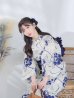 画像14: 【予約商品/5月中旬発送予定】水彩椿の綺麗系浴衣 OBI-siwa-200-kj-12-DKBL / HIMO-900-yn-4-GYxGY / YA-947-kj-BL / HEKO-800-sb-5-W / GETA-02-ok-3-LBL /yo  [YMT]