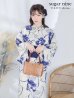 画像2: 【予約商品/5月中旬発送予定】水彩椿の綺麗系浴衣 OBI-siwa-200-kj-12-DKBL / HIMO-900-yn-4-GYxGY / YA-947-kj-BL / HEKO-800-sb-5-W / GETA-02-ok-3-LBL /yo  [YMT] (2)