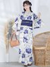 画像4: 【予約商品/5月中旬発送予定】水彩椿の綺麗系浴衣 OBI-siwa-200-kj-12-DKBL / HIMO-900-yn-4-GYxGY / YA-947-kj-BL / HEKO-800-sb-5-W / GETA-02-ok-3-LBL /yo  [YMT]