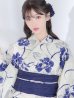 画像5: 【予約商品/5月中旬発送予定】水彩椿の綺麗系浴衣 OBI-siwa-200-kj-12-DKBL / HIMO-900-yn-4-GYxGY / YA-947-kj-BL / HEKO-800-sb-5-W / GETA-02-ok-3-LBL /yo  [YMT]