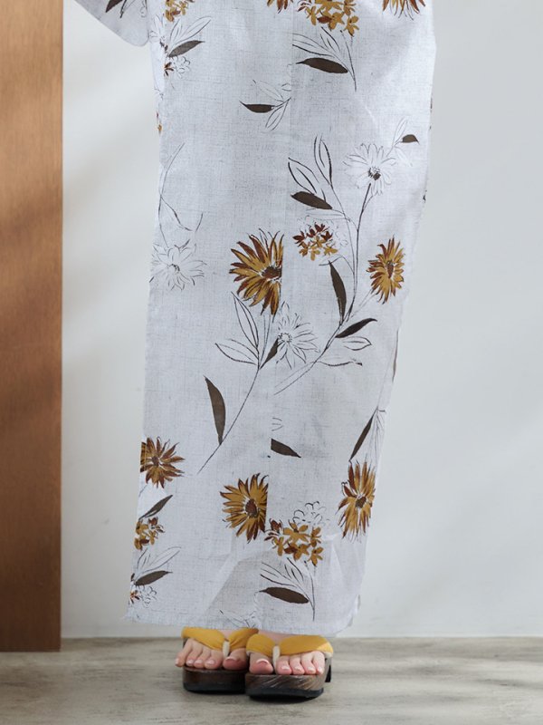 画像18: 【即日発送】グレー地×マーガレット浴衣【浴衣３点セット 浴衣/帯/下駄】[YMT]