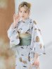 画像1: 【即日発送】グレー地×マーガレット浴衣 OBI-g-500-kj-6-GR / HIMO-900-yn-7-MOC / HEKO-800-sb-6-YEBE / YA-1081-kj-IV / YA-72-kn-Y / GETA-01-kj-6-MUS / [YMT] (1)