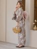 画像14: 【即日発送】グレージュ線画フラワー浴衣 OBI-siwa-200-kj-8-P / HIMO-900-yn-7-MOC / HEKO-800-sb-5-WH / YA-1079-kj-7-W / GETA-01-kj-7-P/ [YMT]