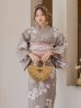 画像16: 【即日発送】グレージュ線画フラワー浴衣 OBI-siwa-200-kj-8-P / HIMO-900-yn-7-MOC / HEKO-800-sb-5-WH / YA-1079-kj-7-W / GETA-01-kj-7-P/ [YMT]