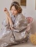 画像7: 【即日発送】グレージュ線画フラワー浴衣 OBI-siwa-200-kj-8-P / HIMO-900-yn-7-MOC / HEKO-800-sb-5-WH / YA-1079-kj-7-W / GETA-01-kj-7-P/ [YMT]