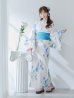 画像2: 【即日発送】水墨風ニュアンス菖蒲浴衣【浴衣３点セット 浴衣/帯/下駄】OBI-g-500-kj-11-AQM / HIMO-900-yn-4-GYxGY / HEKO-800-sb-5-WH / YA-1023-wk-BL / GETA-01-kj-2-BL / [YMT] (2)