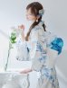 画像3: 【即日発送】水墨風ニュアンス菖蒲浴衣【浴衣３点セット 浴衣/帯/下駄】OBI-g-500-kj-11-AQM / HIMO-900-yn-4-GYxGY / HEKO-800-sb-5-WH / YA-1023-wk-BL / GETA-01-kj-2-BL / [YMT]