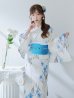 画像5: 【即日発送】水墨風ニュアンス菖蒲浴衣【浴衣３点セット 浴衣/帯/下駄】OBI-g-500-kj-11-AQM / HIMO-900-yn-4-GYxGY / HEKO-800-sb-5-WH / YA-1023-wk-BL / GETA-01-kj-2-BL / [YMT]