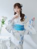 画像9: 【即日発送】水墨風ニュアンス菖蒲浴衣【浴衣３点セット 浴衣/帯/下駄】OBI-g-500-kj-11-AQM / HIMO-900-yn-4-GYxGY / HEKO-800-sb-5-WH / YA-1023-wk-BL / GETA-01-kj-2-BL / [YMT]