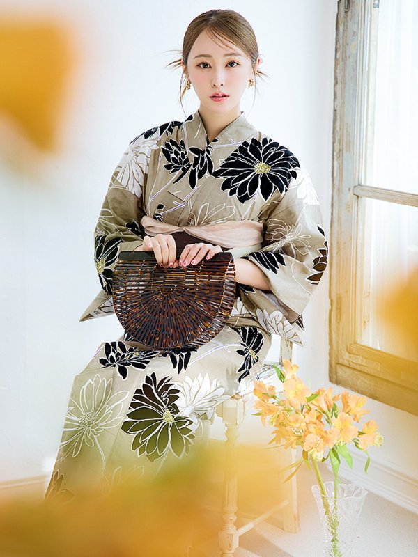 画像13: 【即日発送】レトロモダンマーガレット浴衣【浴衣３点セット 浴衣/帯/下駄】[YMT]