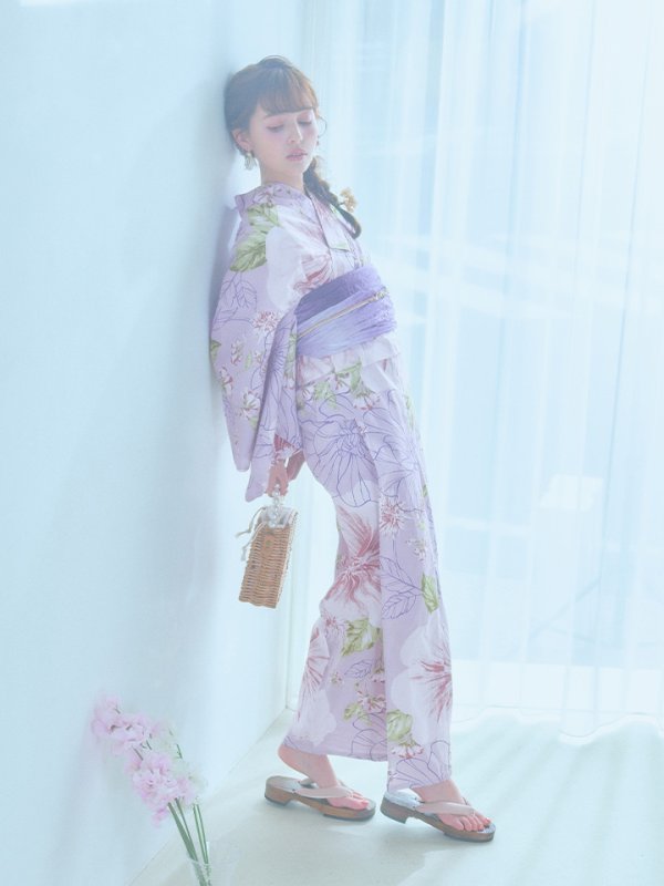 画像10: 【即日発送】ニュアンス朝顔ピンク浴衣【浴衣３点セット 浴衣/帯/下駄】[YMT]