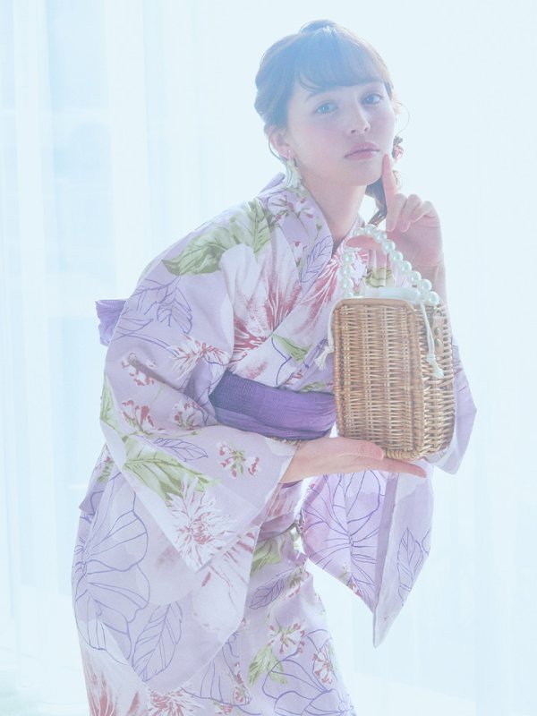 画像13: 【即日発送】ニュアンス朝顔ピンク浴衣【浴衣３点セット 浴衣/帯/下駄】[YMT]