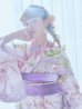 画像1: 【即日発送】ニュアンス朝顔ピンク浴衣 OBI-g-500-kj-3-PL / HIMO-900-yn-8-P / HEKO-800-sb-5-WH / YA-943-kj-PL / YA-982-kn-P / GETA-01-kj-7-P / [YMT] (1)